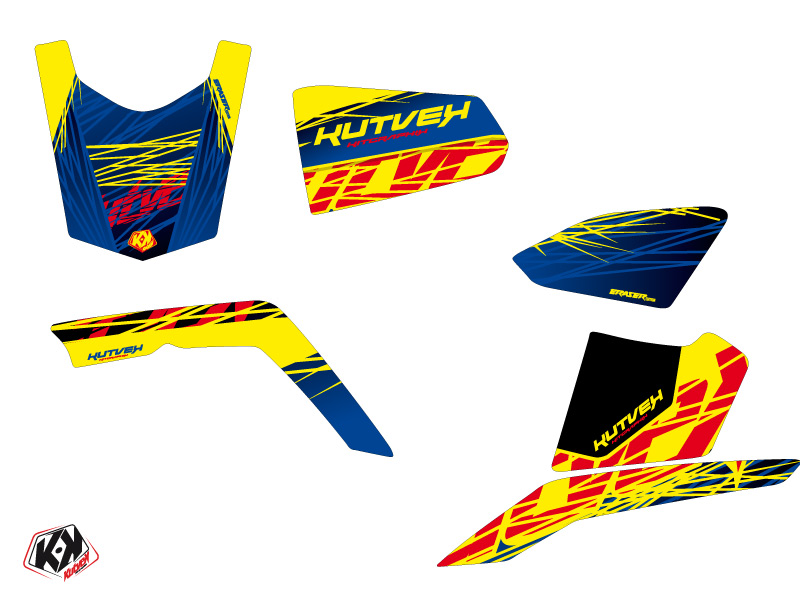 Kit Déco Quad Eraser Suzuki King Quad 400 Bleu Jaune (2008-2017) - vue 2