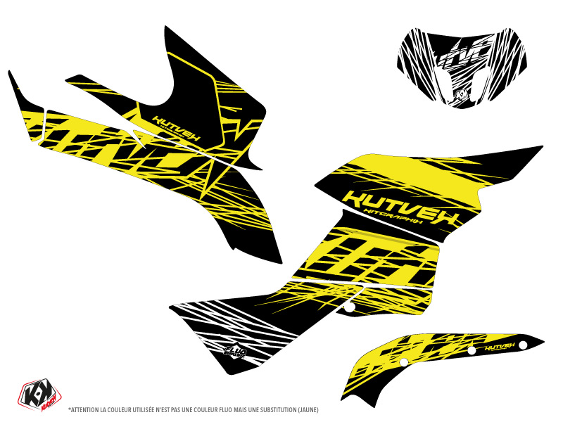 Kit Déco Quad Eraser Fluo Suzuki King Quad 500 Jaune KUTVEK - vue 2