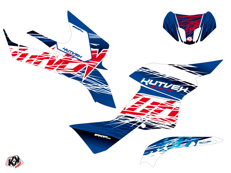 Kit Déco Quad Eraser Suzuki King Quad 500 Bleu Rouge (2008-2018) - vue 2