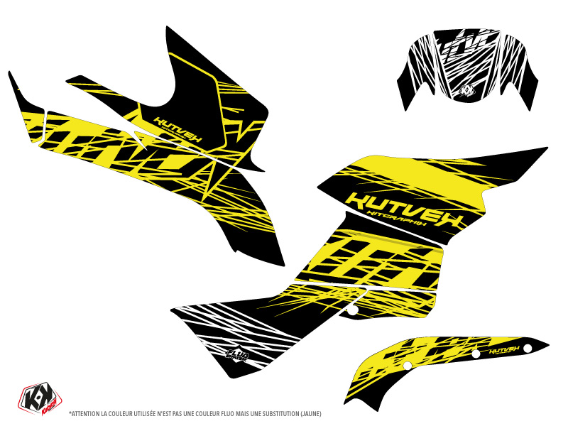 Kit Déco Quad Eraser Fluo Suzuki King Quad 750 Jaune (2007-2018) KUTVEK - vue 2