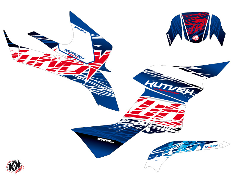 Kit Déco Quad Eraser Suzuki King Quad 750 Bleu Rouge (2019-2023) - vue 2