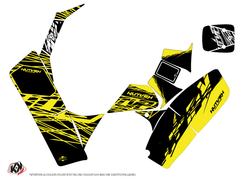 Kit déco quad Eraser Fluo Suzuki 50 LT jaune (1994-2003) KUTVEK - vue 2