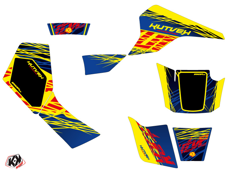 Kit décoration quad Eraser Suzuki LT 80 bleu jaune KUTVEK (1987-2003) - vue 2