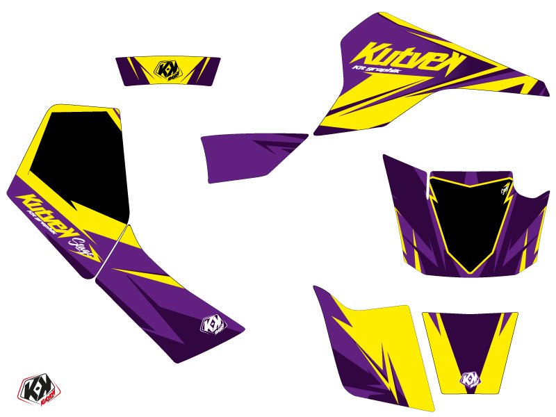 Kit Déco Quad Stage Suzuki 80 LT Jaune Violet (1987-2003) KUTVEK - vue 2