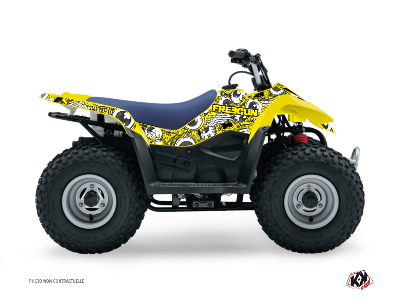 Kit Déco Quad Freegun Eyed Kutvek Suzuki 80 LT Jaune (1987-2003)