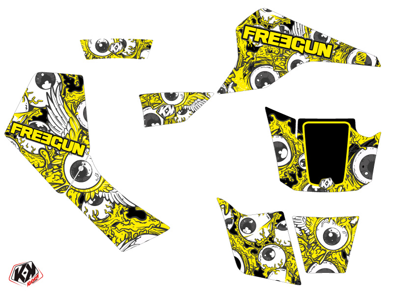 Kit Déco Quad Freegun Eyed Kutvek Suzuki 80 LT Jaune (1987-2003) - vue 2