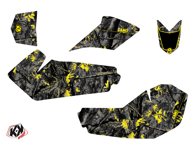 Kit Déco Quad Camo Suzuki LTZ 90 Noir Jaune KUTVEK (2007-2013) - vue 2