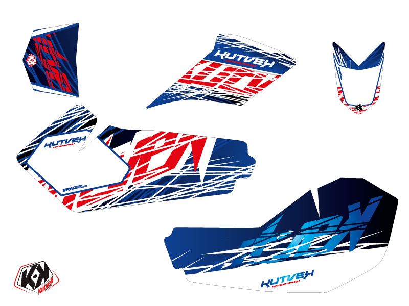 Kit Déco Quad Eraser Suzuki 90 LTZ Bleu Rouge (2007-2013) - vue 2