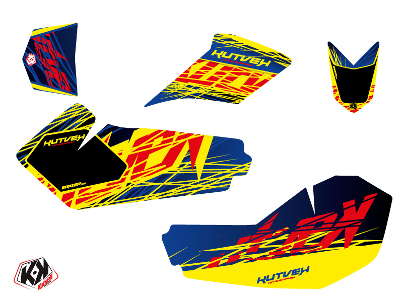 Kit Déco Quad Eraser Suzuki LTZ 90 Bleu Jaune KUTVEK - vue 2
