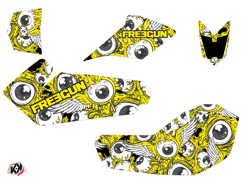 Kit Déco Quad Freegun Eyed Suzuki LTZ 90 Jaune KUTVEK (2007-2013) - vue 2