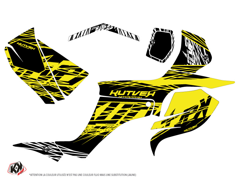 Kit décoratif Quad Eraser Fluo Suzuki 250 LTZ Jaune (2004-2011) - vue 2