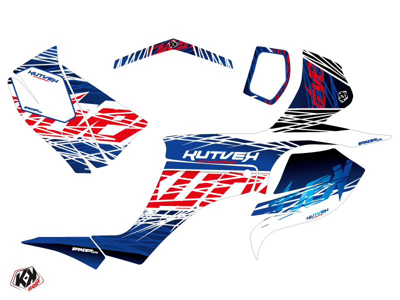 Kit Déco Quad Eraser Suzuki LTZ 250 Bleu Rouge KUTVEK - vue 2
