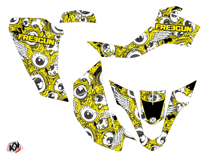 Kit Déco Quad Freegun Eyed Kutvek Suzuki Z 50 Jaune (2006-2018) - vue 2