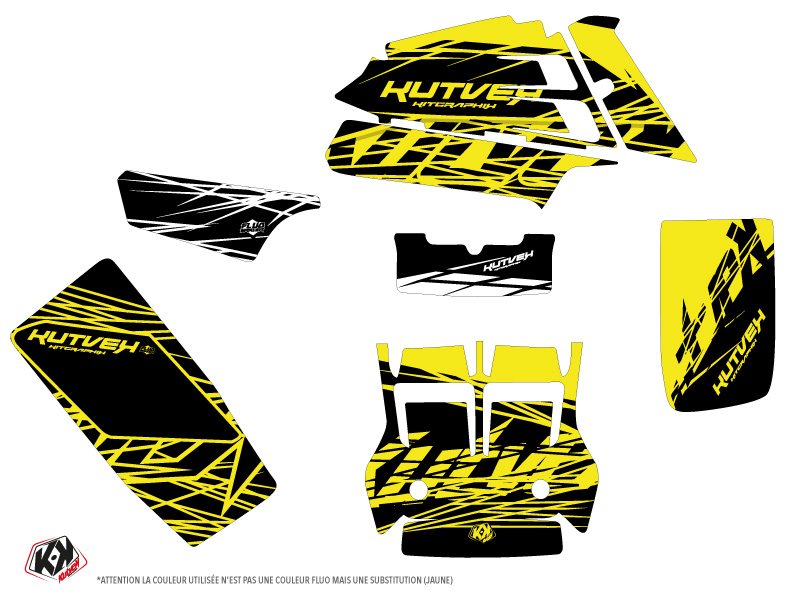 Kit de plastiques Eraser Fluo Yamaha Banshee jaune 1987-2023 KUTVEK - vue 2
