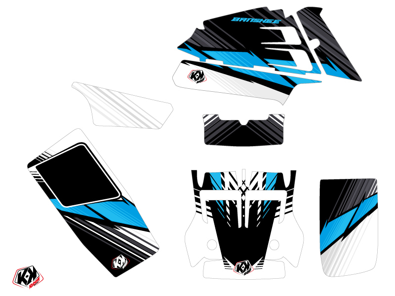 Kit Déco Quad Stripe Yamaha Banshee Noir KUTVEK (1987-2023) - vue 2