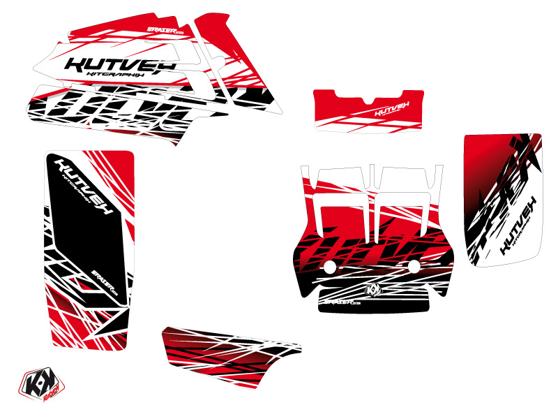Kit Déco Quad Eraser Yamaha Banshee Rouge Blanc KUTVEK (1987-2023) - vue 2