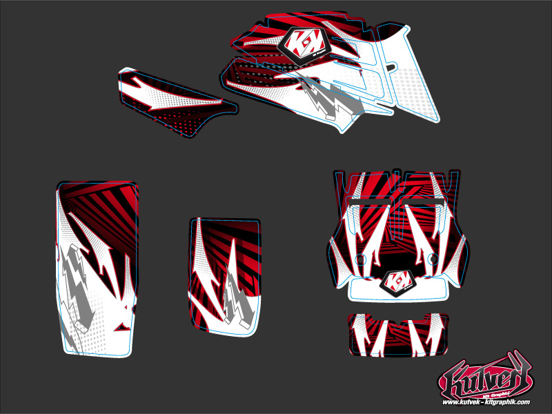 Kit Déco Quad Graff Yamaha Banshee Rouge KUTVEK (1987-2023) - vue 2