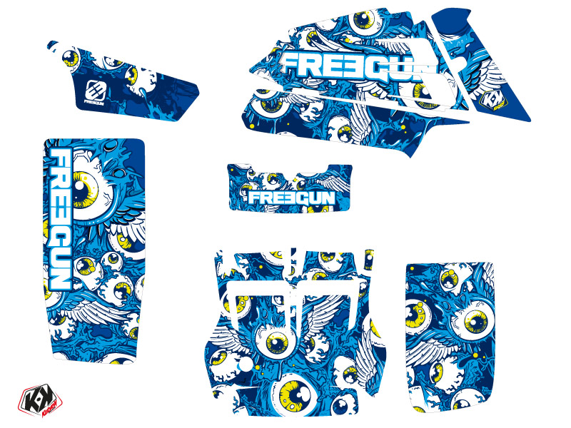 Kit décoration Freegun Eyed Yamaha Banshee bleu KUTVEK (1987-2023) - vue 2