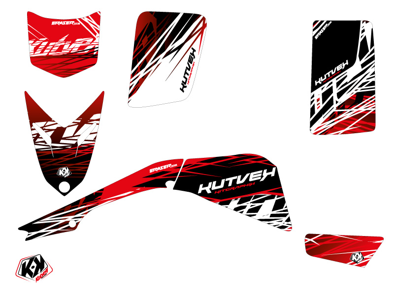 Kit Déco Quad Eraser Yamaha Blaster Rouge Blanc (1988-2002) KUTVEK - vue 2