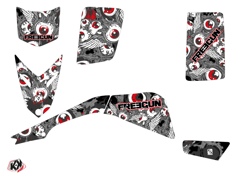 Kit déco quad Freegun Eyed Yamaha Blaster rouge (1988-2002) KUTVEK - vue 2