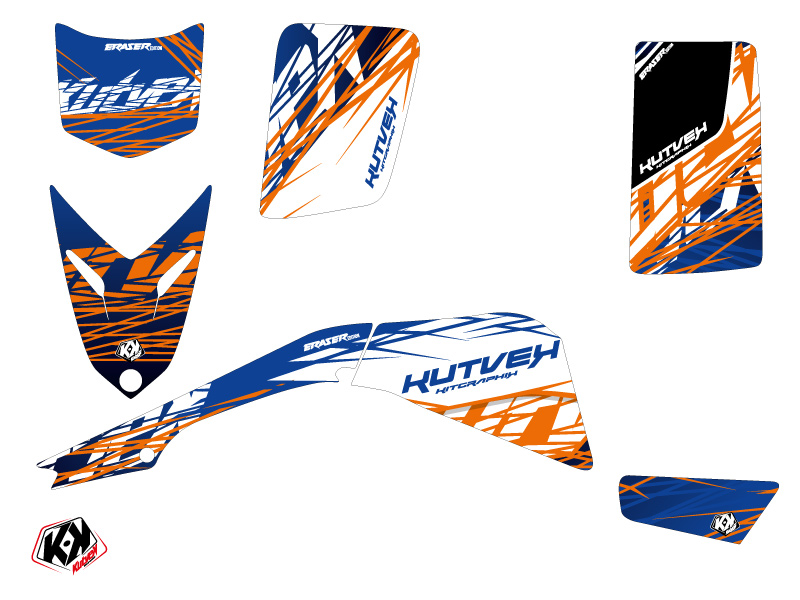 Kit Décoration Quad Eraser Yamaha Blaster Bleu Orange 2003-2007 - vue 2