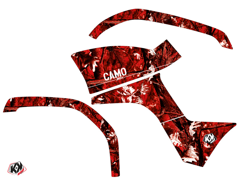 Kit Déco Quad Camo Yamaha 125 Grizzly Rouge KUTVEK (2005-2013) - vue 2