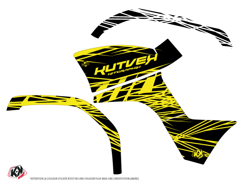 Kit Déco Quad Eraser Fluo Yamaha 125 Grizzly Jaune (2005-2013) KUTVEK - vue 2
