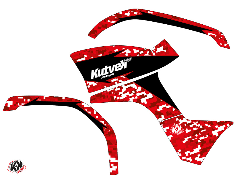 Kit Déco Quad Predator Yamaha 125 Grizzly Rouge (2005-2013) KUTVEK - vue 2