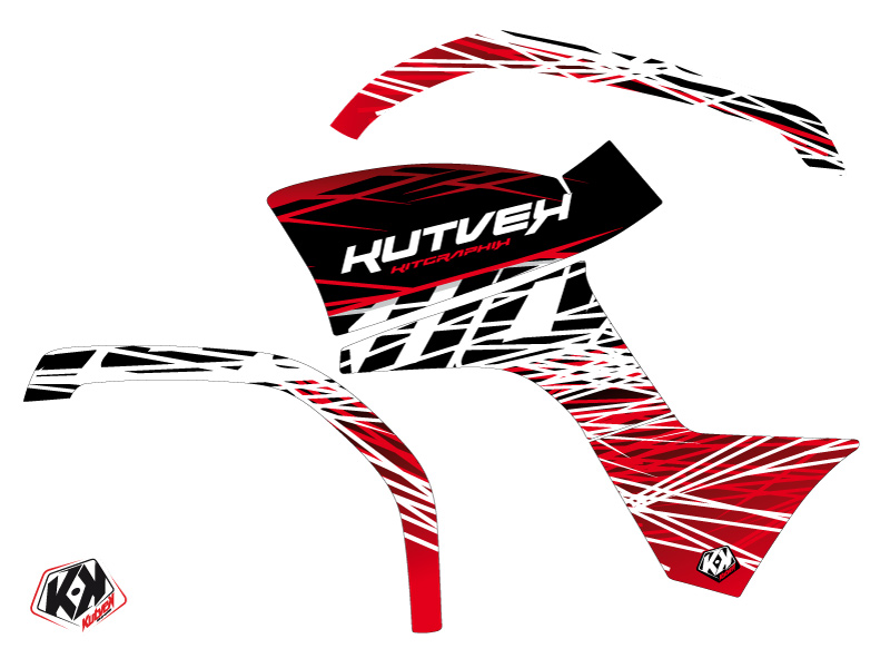 Kit Déco Quad Eraser Yamaha 125 Grizzly Rouge Blanc (2005-2013) KUTVEK - vue 2