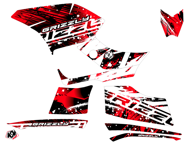 Kit Déco Quad Wild Yamaha 300 Grizzly Rouge (2011-2014) - vue 2