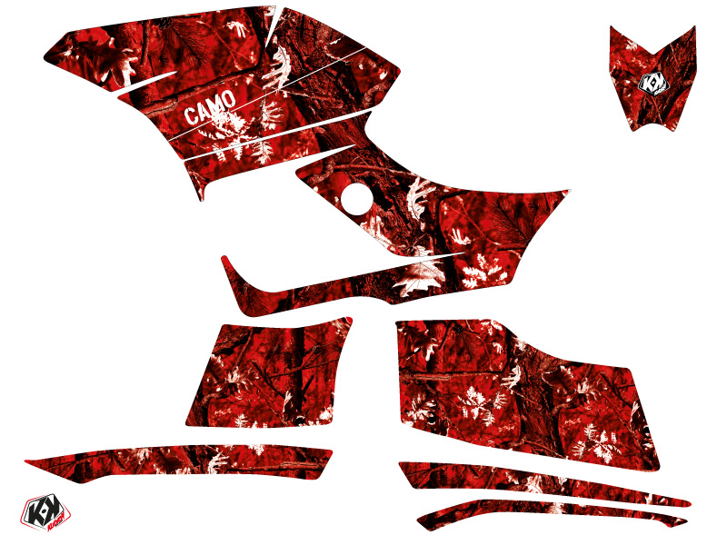Kit Décoration Quad Camo Yamaha 300 Grizzly Rouge (2011-2014) KUTVEK - vue 2