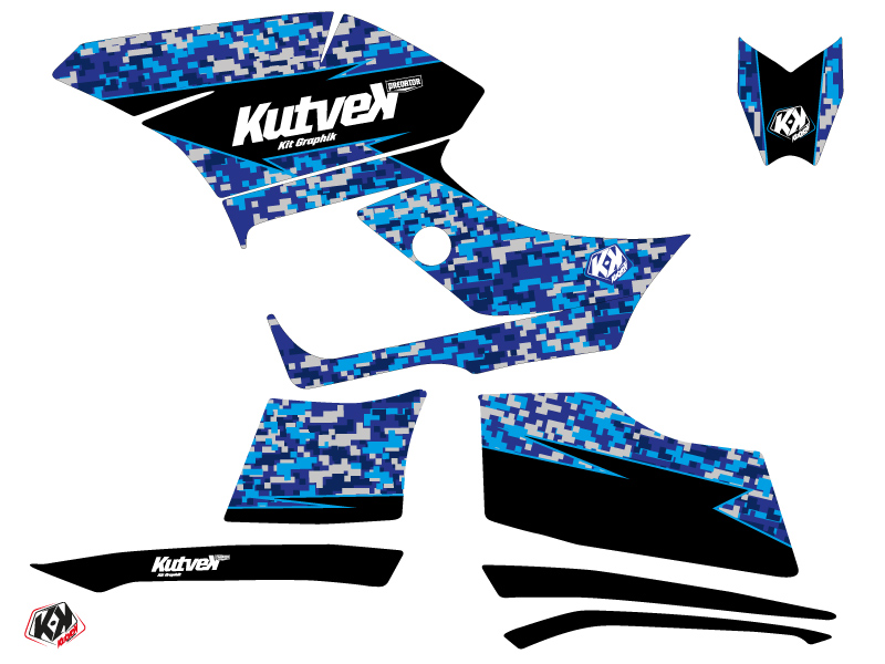 Kit Déco Quad Predator Yamaha 300 Grizzly Bleu (2011-2014) KUTVEK - vue 2