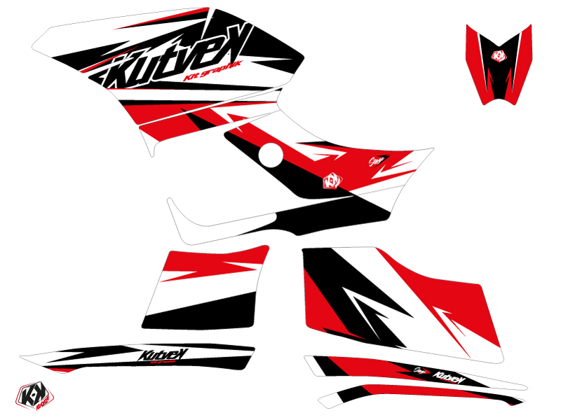 Kit Décoration Quad Stage Yamaha 300 Grizzly Noir Rouge (2011-2014) - vue 2