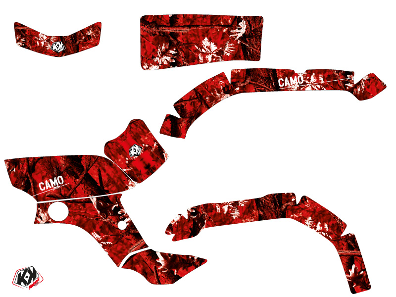 Kit décoration Quad Camo Yamaha 350 Grizzly Rouge KUTVEK (2006-2018) - vue 2
