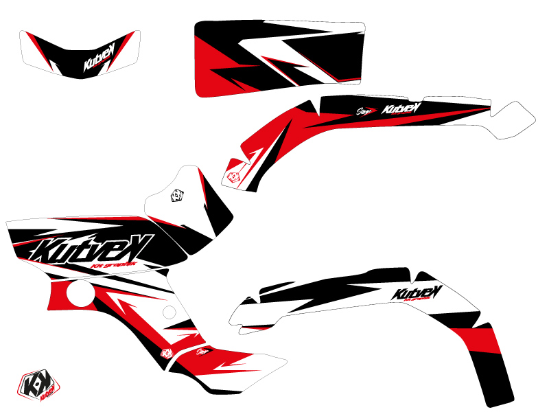 Kit Déco Quad Stage Yamaha 350 Grizzly Noir Rouge (2006-2018) KUTVEK - vue 2