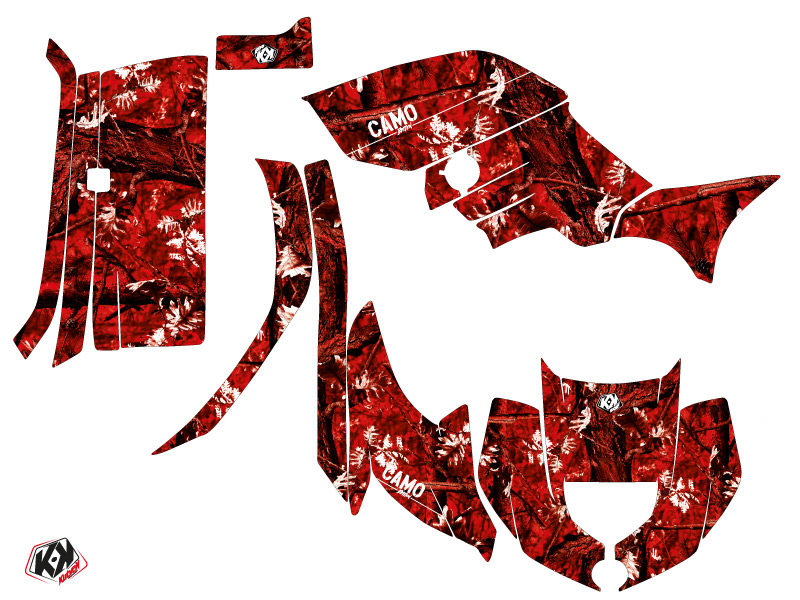 Kit Déco Quad Camo Yamaha 450 Grizzly Rouge (2008-2018) KUTVEK - vue 2