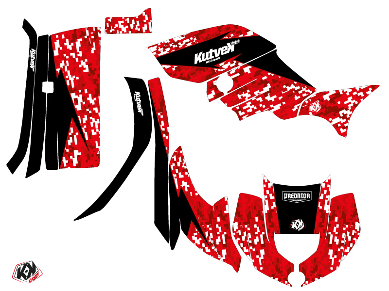 Kit Déco Quad Predator KUTVEK Yamaha 450 Grizzly Rouge (2008-2018) - vue 2