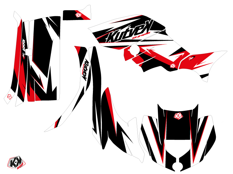 Kit déco Yamaha 450 Grizzly noir rouge 2008-2018 KUTVEK - vue 2