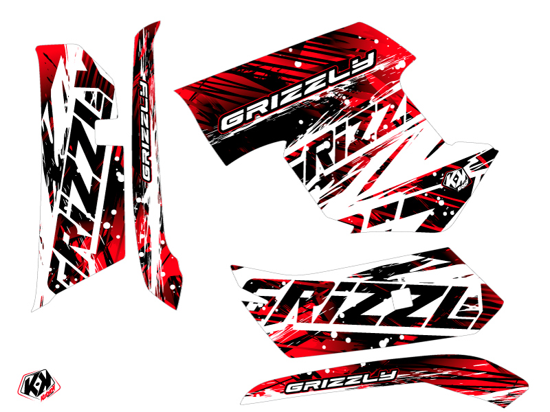 Kit Déco Quad Wild Yamaha 550-700 Grizzly Rouge (2008-2015) KUTVEK - vue 2