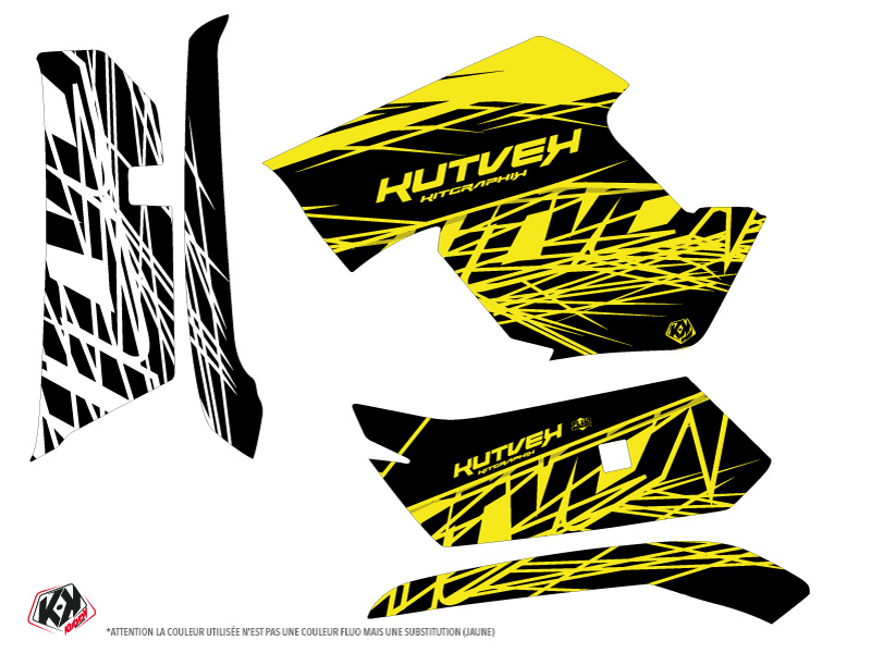 Kit Déco Quad Eraser Fluo Yamaha 550-700 Grizzly Jaune KUTVEK (2008-2015) - vue 2
