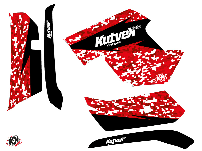 Kit Déco Quad Predator Yamaha 550-700 Grizzly Rouge (2008-2015) KUTVEK - vue 2