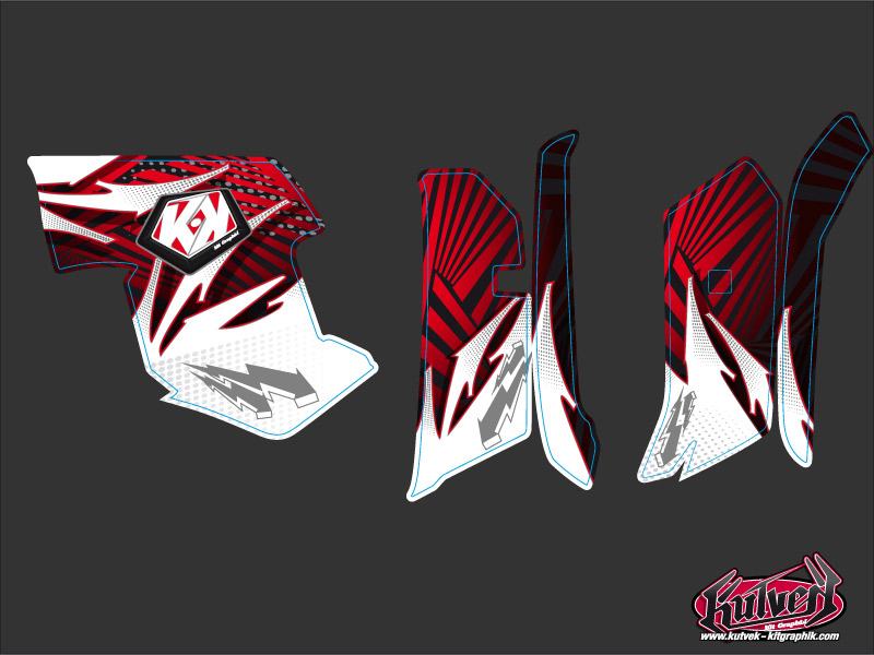 Kit Déco Quad Graff Yamaha 550-700 Grizzly Rouge (2008-2015) KUTVEK - vue 2
