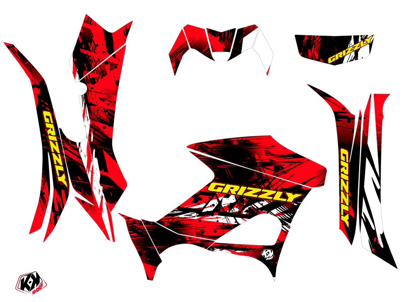 Kit Déco Quad Wild Yamaha 700-708 Grizzly Rouge (2016-2021) KUTVEK - vue 2