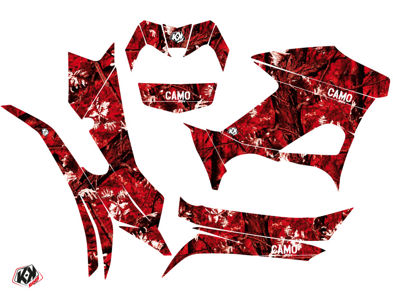 Kit Déco Quad Camo Yamaha 700-708 Grizzly Rouge (2016-2021) - vue 2