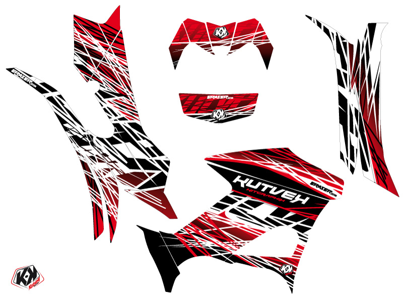 Kit Déco Quad Eraser Yamaha 700-708 Grizzly Rouge Blanc 2016-2021 - vue 2