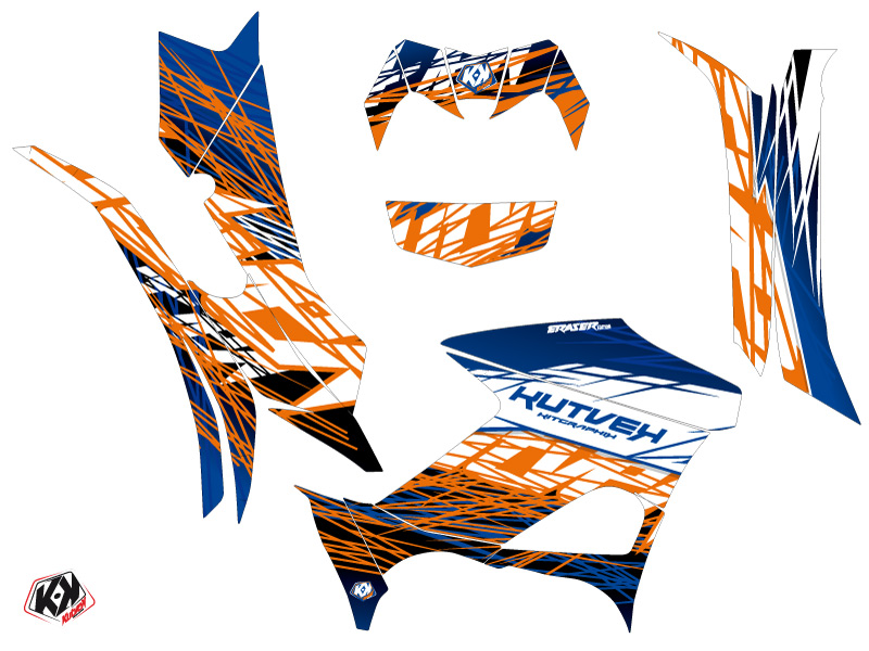 Kit Déco Quad Eraser Yamaha 700-708 Grizzly Bleu Orange (2016-2021) KUTVEK - vue 2