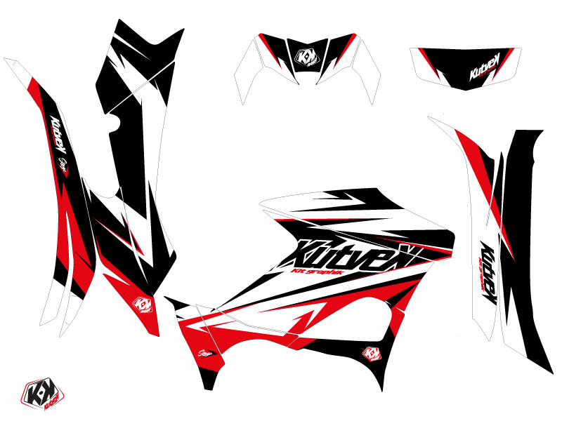 Kit décoration Quad KUTVEK Yamaha Grizzly 700-708 noir rouge 2016-2021 - vue 2