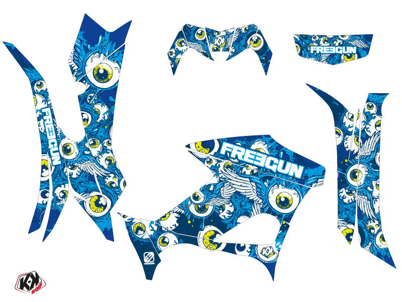 Kit Déco Quad Freegun Eyed Kutvek Yamaha 700-708 Grizzly Bleu (2016-2021) - vue 2