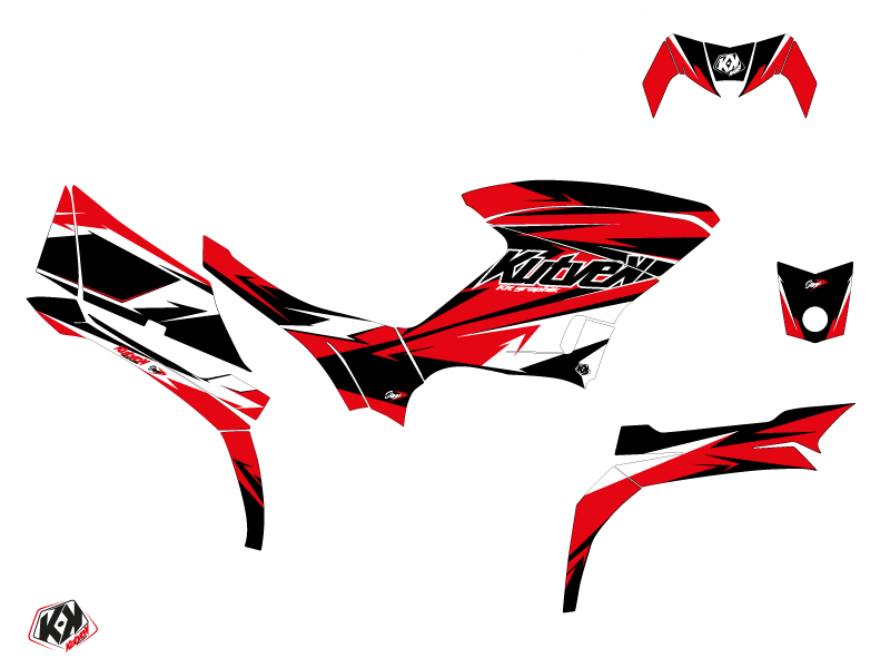 Kit Déco Quad Stage Yamaha 450 Kodiak Noir Rouge (2003-2017) - vue 2