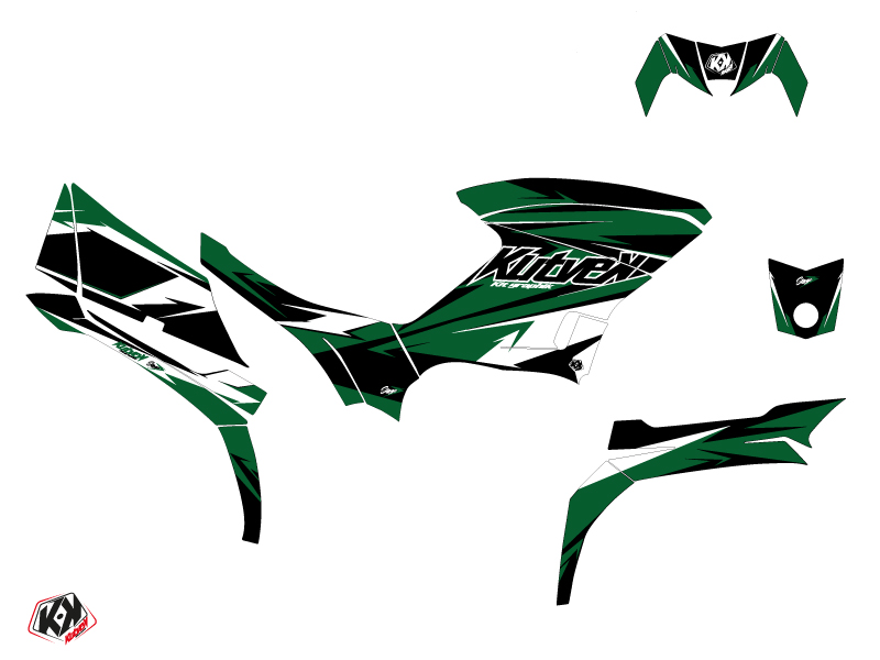 Kit décoration Quad Stage Yamaha 450 Kodiak noir vert 2003-2017 - vue 2